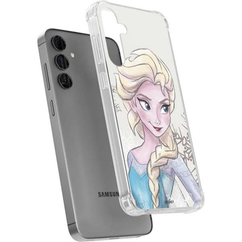 Disney Frozen Elsa Snowflakes Art Galaxy S24 Plus Clear Case